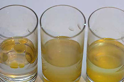 Orange oil in different alcohols